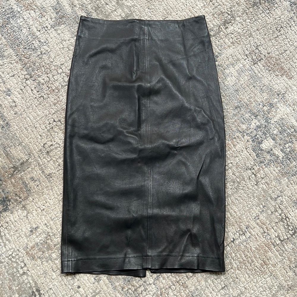 Saks Fifth Avenue Leather Pencil Skirt XS